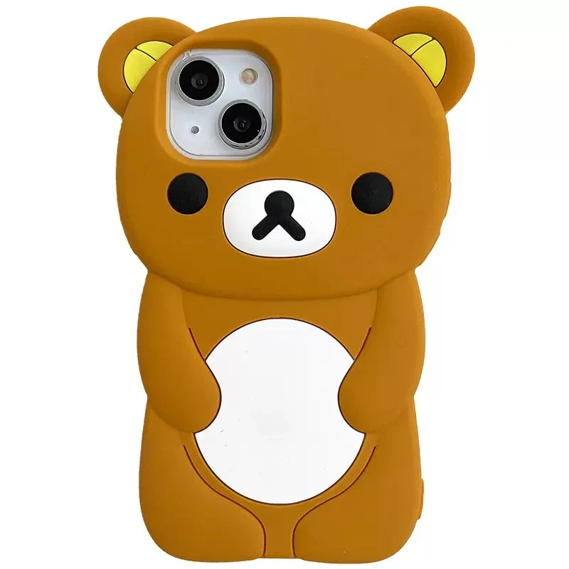 Coque Souple en Silicone Rilakkuma – Pour iPhone 17, 16, 15, 14, 13, 12, 11, Pro Max, Mini, Plus, XS, XR, 6, 7, 8 Plus