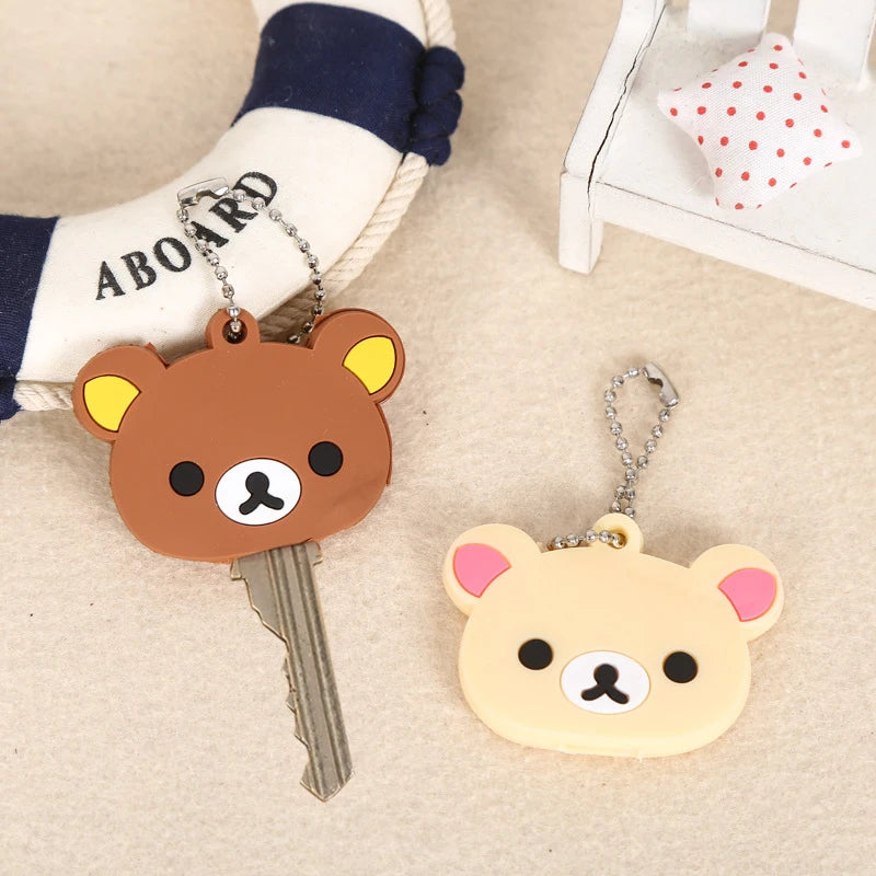 Porte-clés Rilakkuma – Housse de Clé en PVC, Pendentif Mignon pour Sac ou Clés, Cadeau Idéal Inspiré de l’Anime Relax Bear