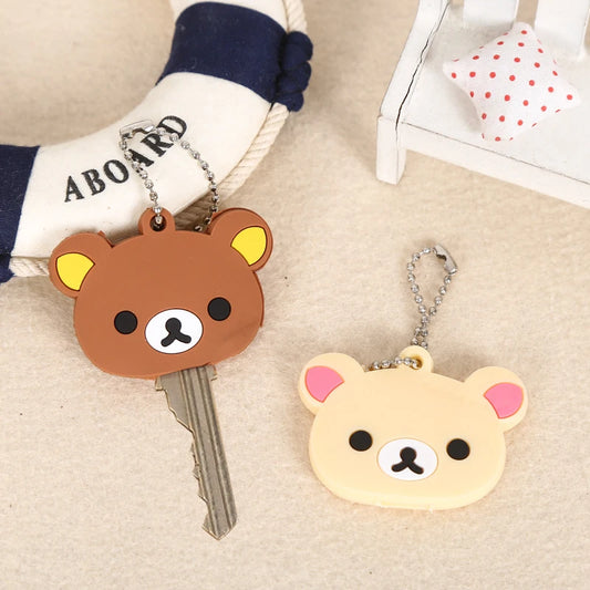 Porte-clés Rilakkuma – Housse de Clé en PVC, Pendentif Mignon pour Sac ou Clés, Cadeau Idéal Inspiré de l’Anime Relax Bear
