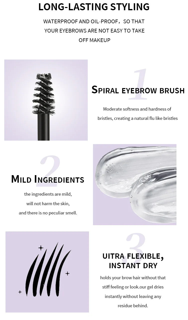 Gel à Sourcils Longue Tenue – Waterproof & Séchage Rapide ✨