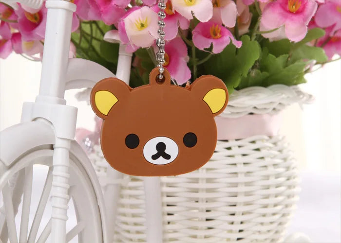 Porte-clés Rilakkuma – Housse de Clé en PVC, Pendentif Mignon pour Sac ou Clés, Cadeau Idéal Inspiré de l’Anime Relax Bear