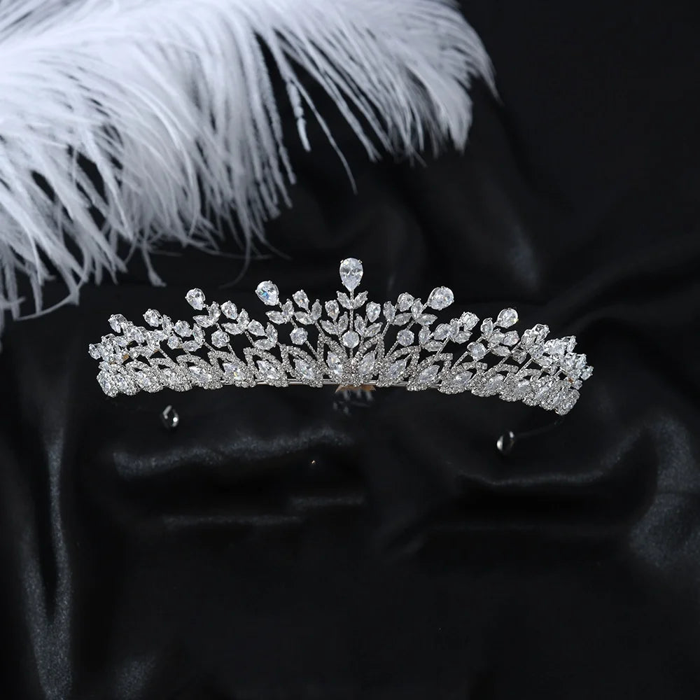 Couronne de Mariée Princesse en Zircon – Diadème de Luxe pour Femme 👰✨