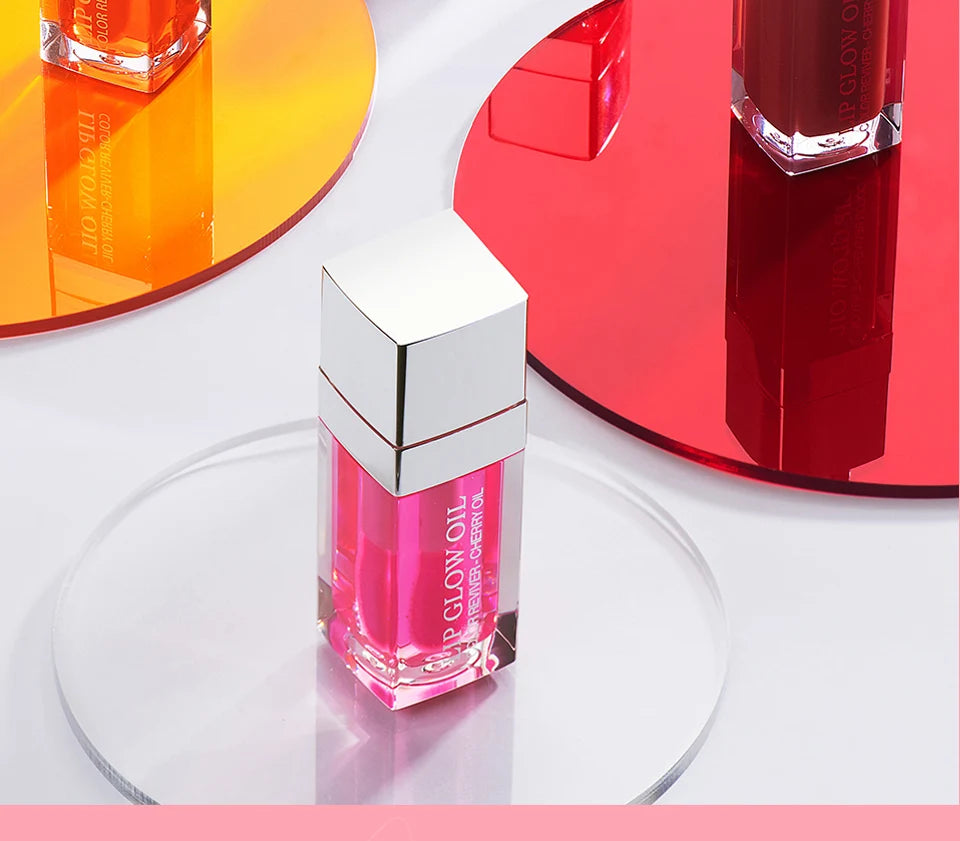 Baume à Lèvres Hydratant – Huile Gloss Originale, Soin des Lèvres, Repulpant et Exfoliant, Effet Rose et Brillant