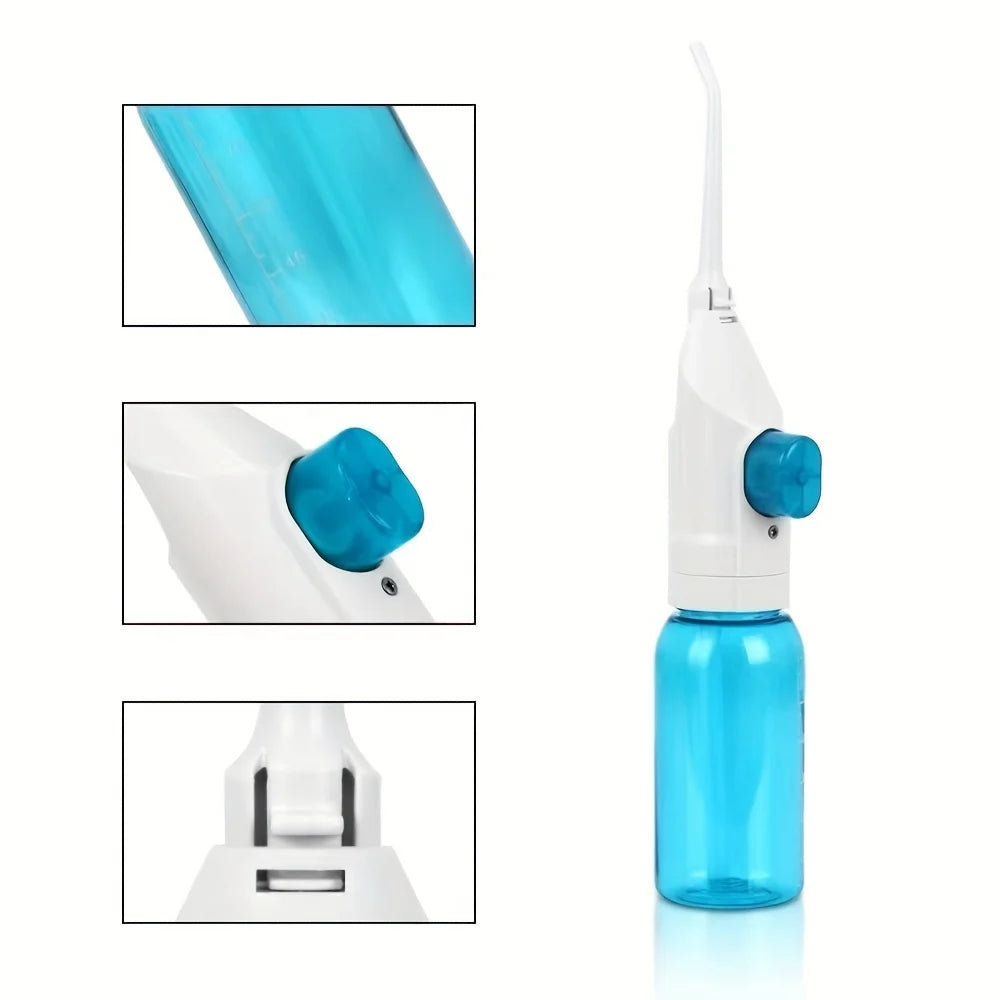 Hydropulseur Dentaire Portatif – Jet d’Eau Haute Pression, Nettoyeur Interdentaire Manuel pour des Dents Propres et Saines