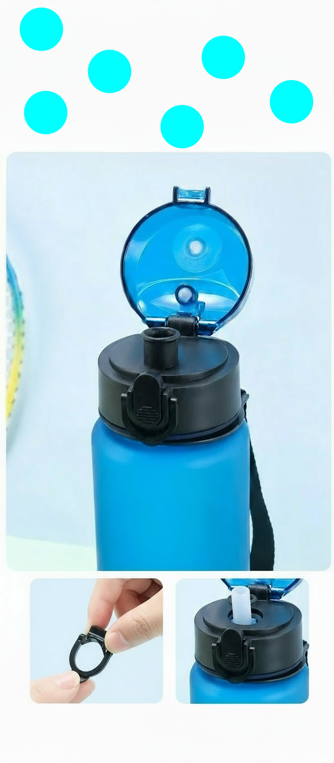 🧃 Gourde KPOP Demon Hunters – 650 ml avec Paille Intégrée et Design Alphabet