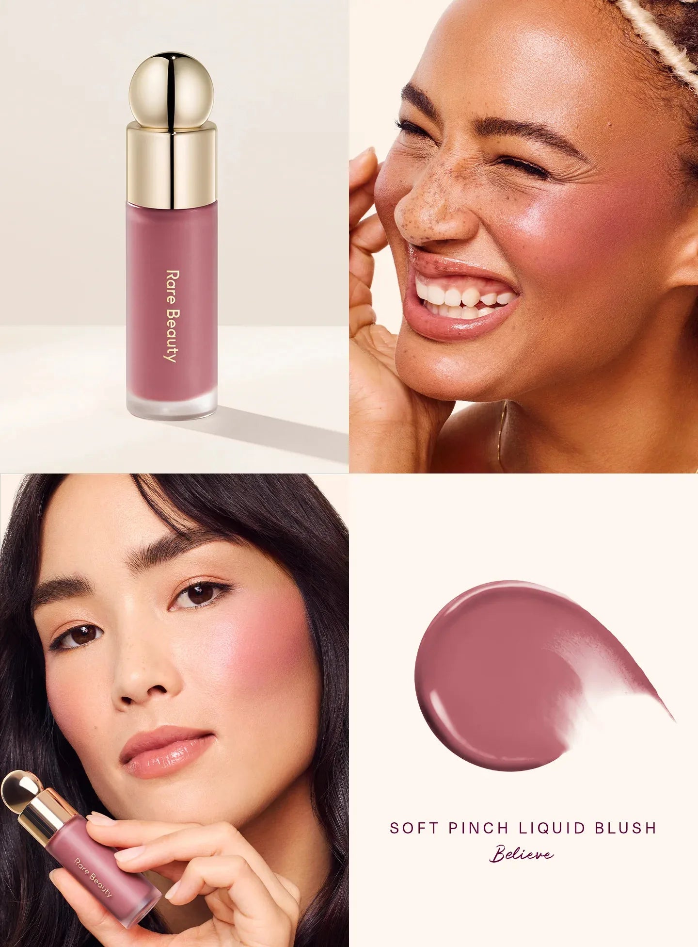 Rare Beauty – Blush Liquide Waterproof et Hydratant, Crème pour Lèvres et Joues, Maquillage Visage pour Contour et Effet Repulpant