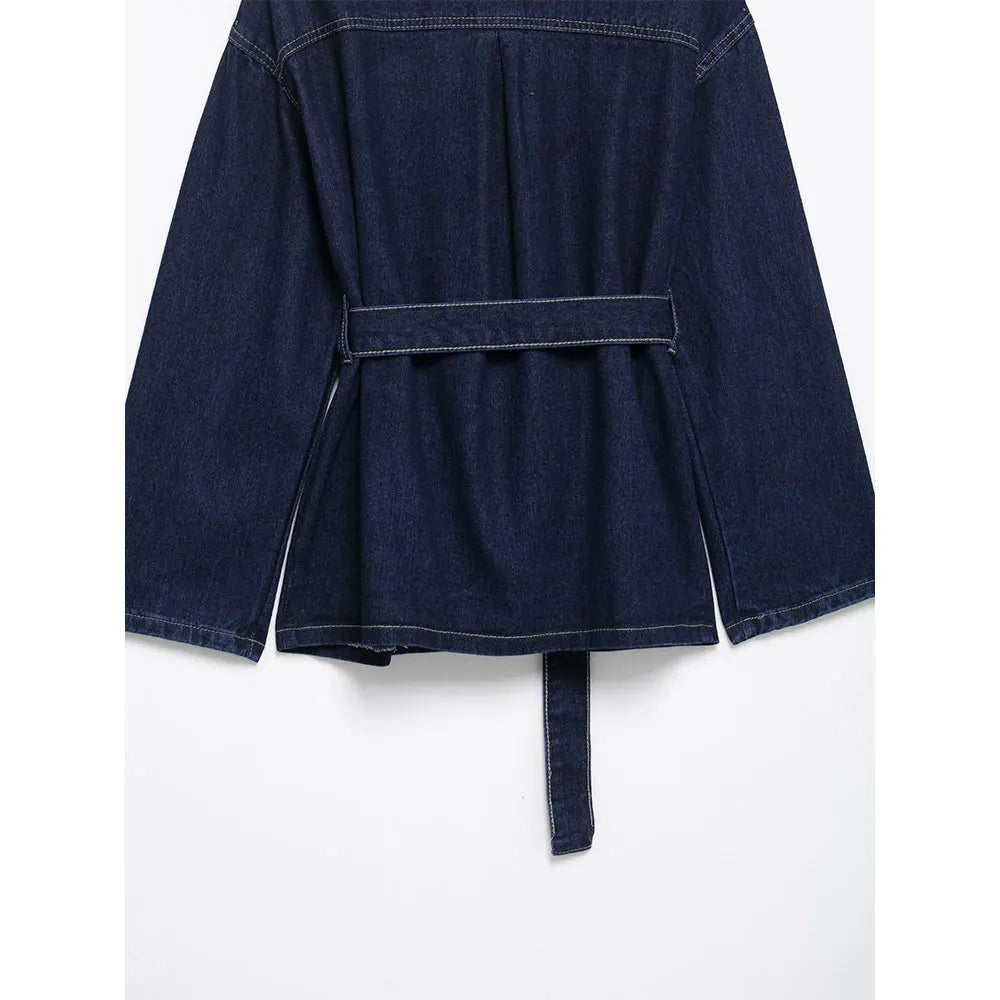 Ensemble Femme DUOPERI – Veste en Jean Ceinturée + Jean Zippé Vintage 👖✨