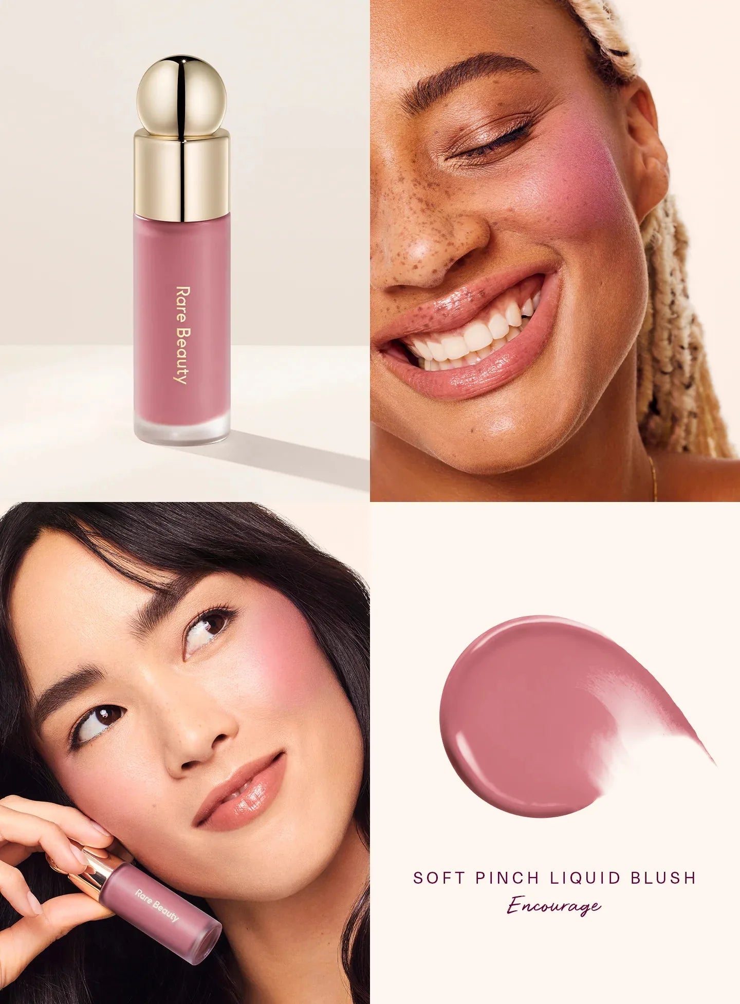 Rare Beauty – Blush Liquide Waterproof et Hydratant, Crème pour Lèvres et Joues, Maquillage Visage pour Contour et Effet Repulpant