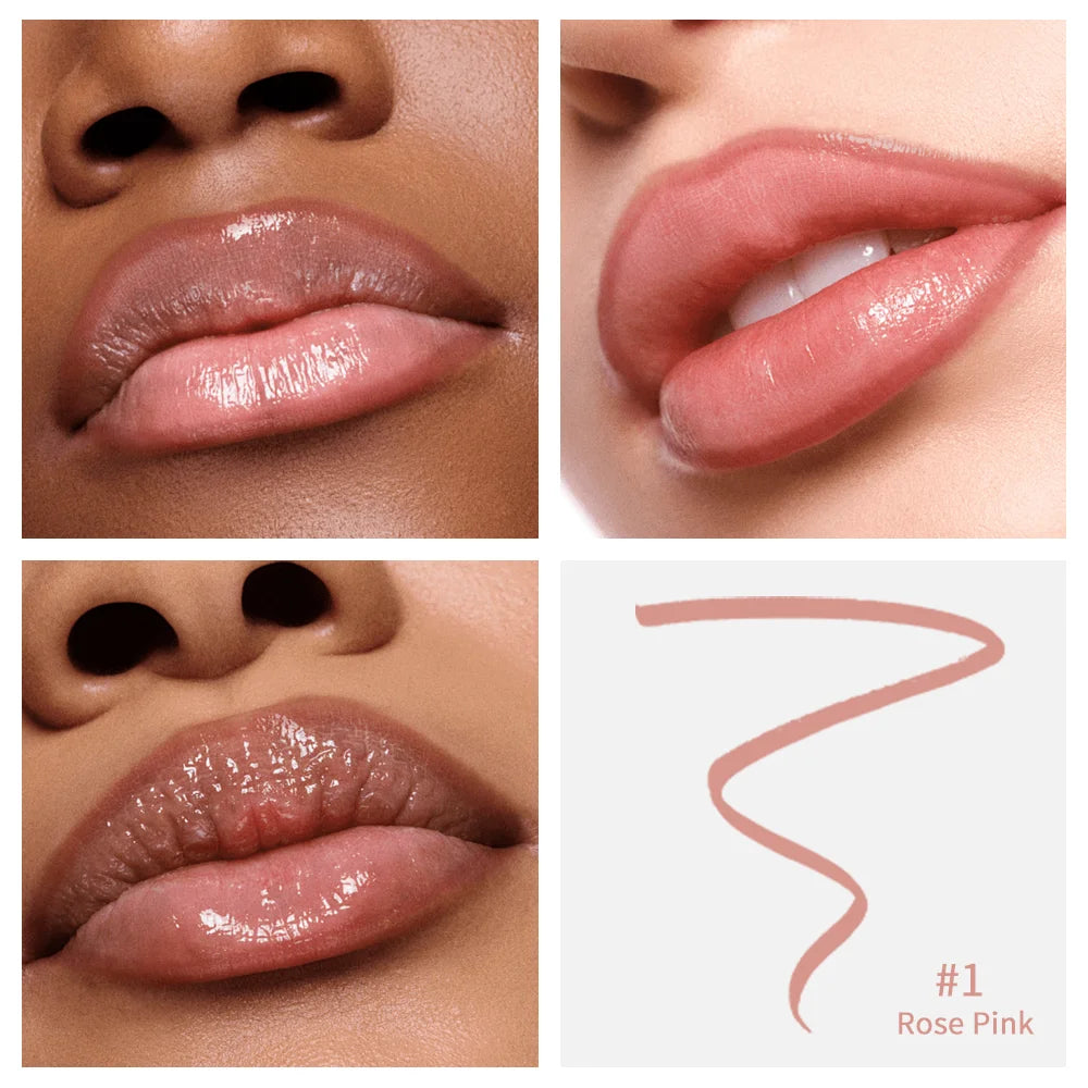 Crayon à Lèvres Effet Tattoo – Gloss Mat Longue Tenue, Résistant à l’Eau, Teinte Marron, Encre à Lèvres Pelable pour Contour Parfait