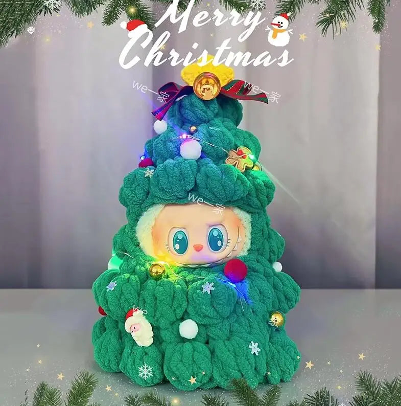 Labubu Édition Limitée Noël – Tenue Sapin de Noël pour Poupée, Cadeau Mignon (Vêtements Seulement, Poupée Non Incluse)