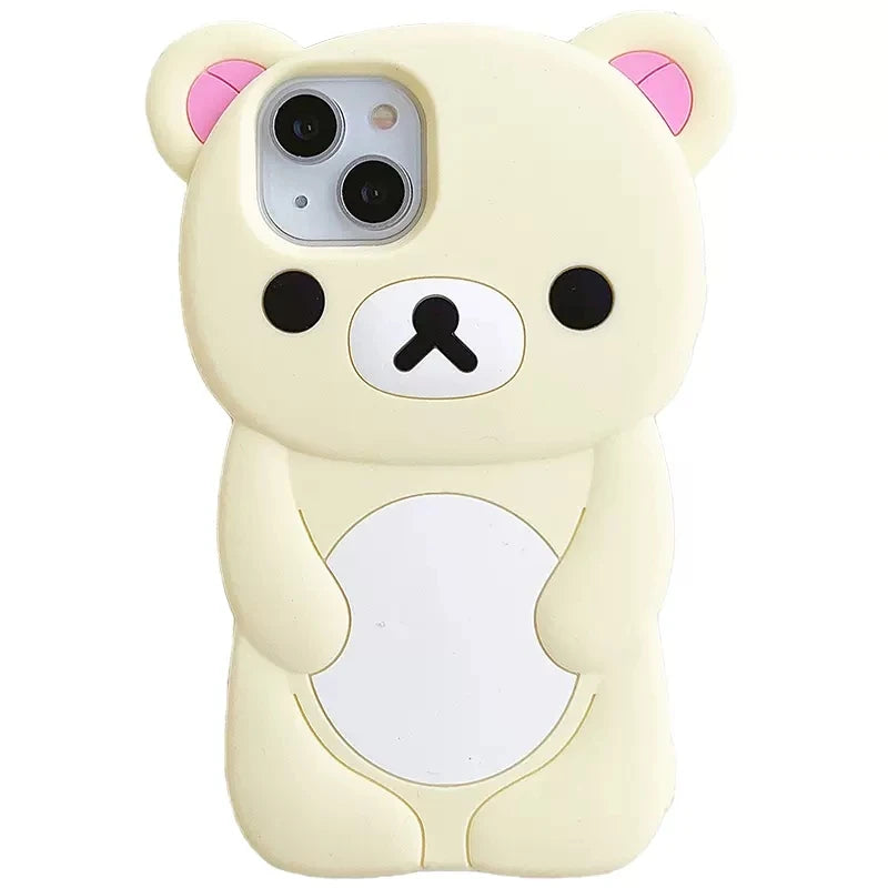 Coque Souple en Silicone Rilakkuma – Pour iPhone 17, 16, 15, 14, 13, 12, 11, Pro Max, Mini, Plus, XS, XR, 6, 7, 8 Plus