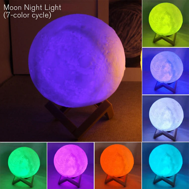 Lampe Livre LED – Lune et Galaxie, Lumière de Nuit pour Enfants, Filles et Garçons, Cadeau d’Anniversaire, Décoration de Chambre