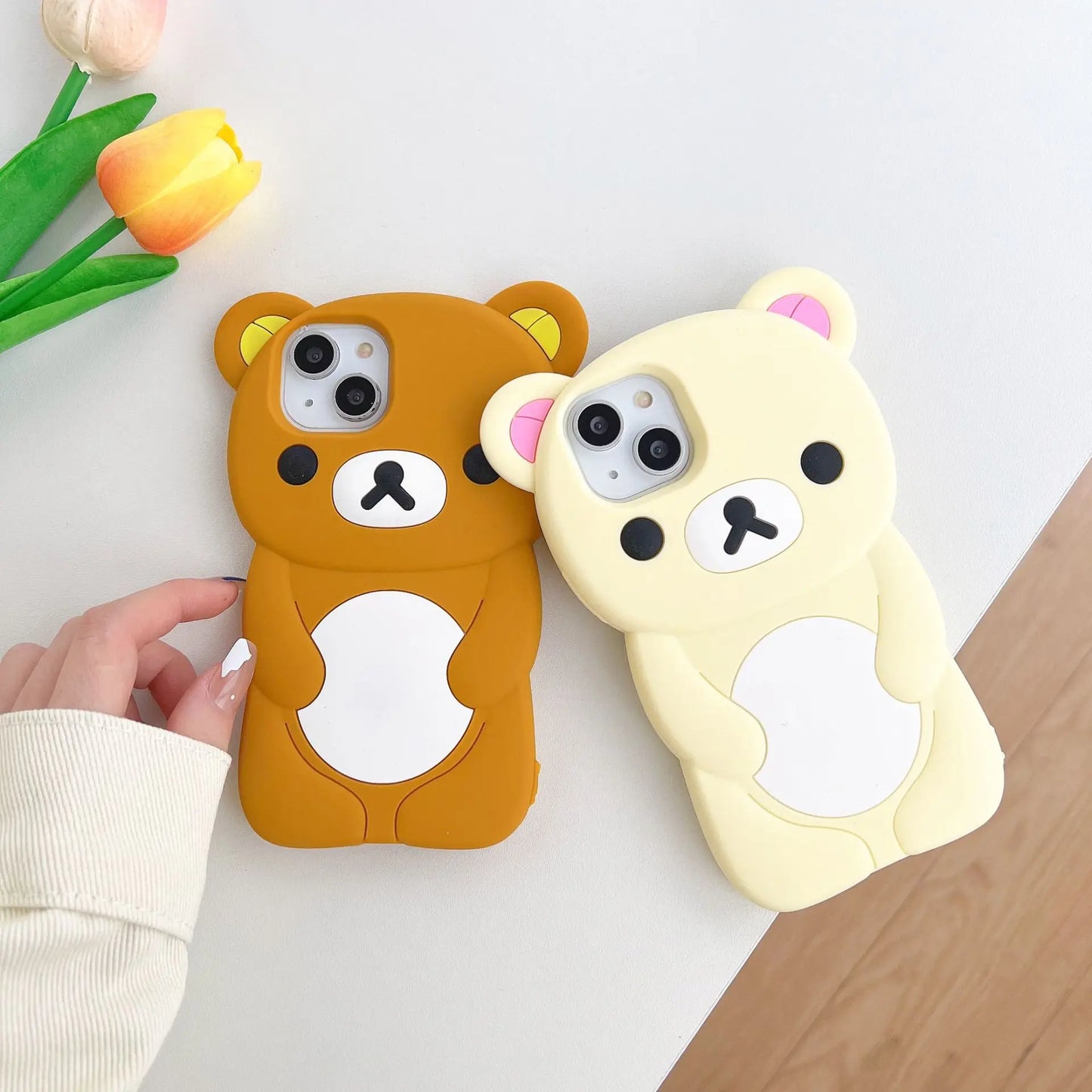 Coque Souple en Silicone Rilakkuma – Pour iPhone 17, 16, 15, 14, 13, 12, 11, Pro Max, Mini, Plus, XS, XR, 6, 7, 8 Plus