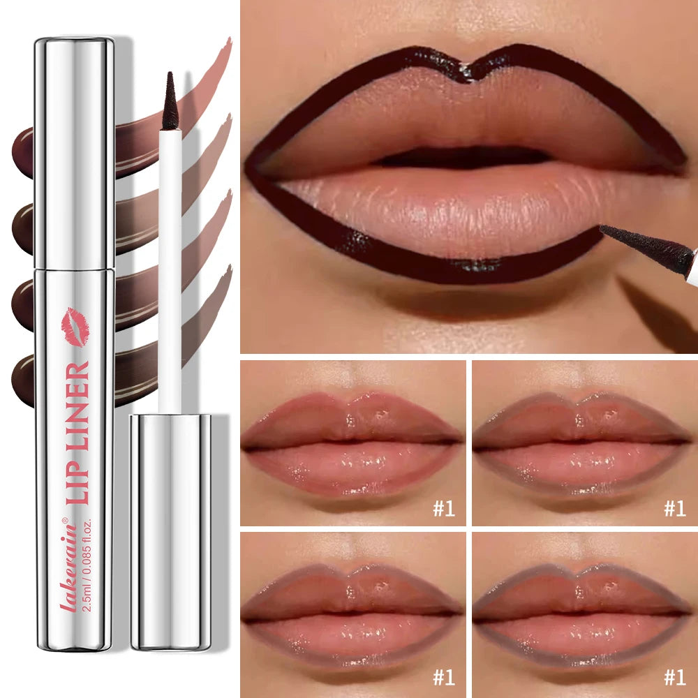 Crayon à Lèvres Effet Tattoo – Gloss Mat Longue Tenue, Résistant à l’Eau, Teinte Marron, Encre à Lèvres Pelable pour Contour Parfait