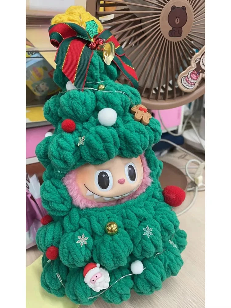 Labubu Édition Limitée Noël – Tenue Sapin de Noël pour Poupée, Cadeau Mignon (Vêtements Seulement, Poupée Non Incluse)