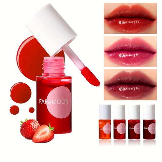 Fruity Lip Tint – Gloss Liquide Hydratant et Waterproof, Haute Pigmentation, Couleurs Vives Longue Tenue, Non Collant