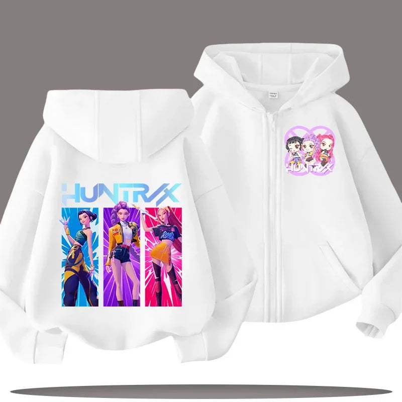 Sweat à Capuche Zippé Enfant – Funny Kpop Demon Hunters 🧥✨  Pour filles et garçons | Confort & style au quotidien
