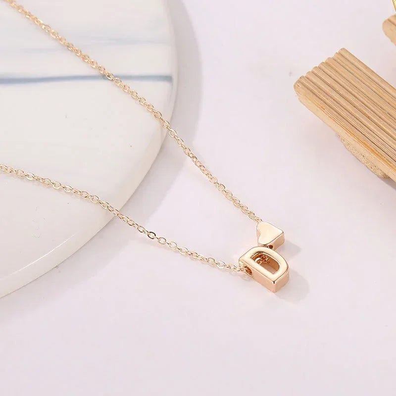 💖 Collier Cœur & Lettre Initiale SUMENG – Élégance Discrète et Personnalisée