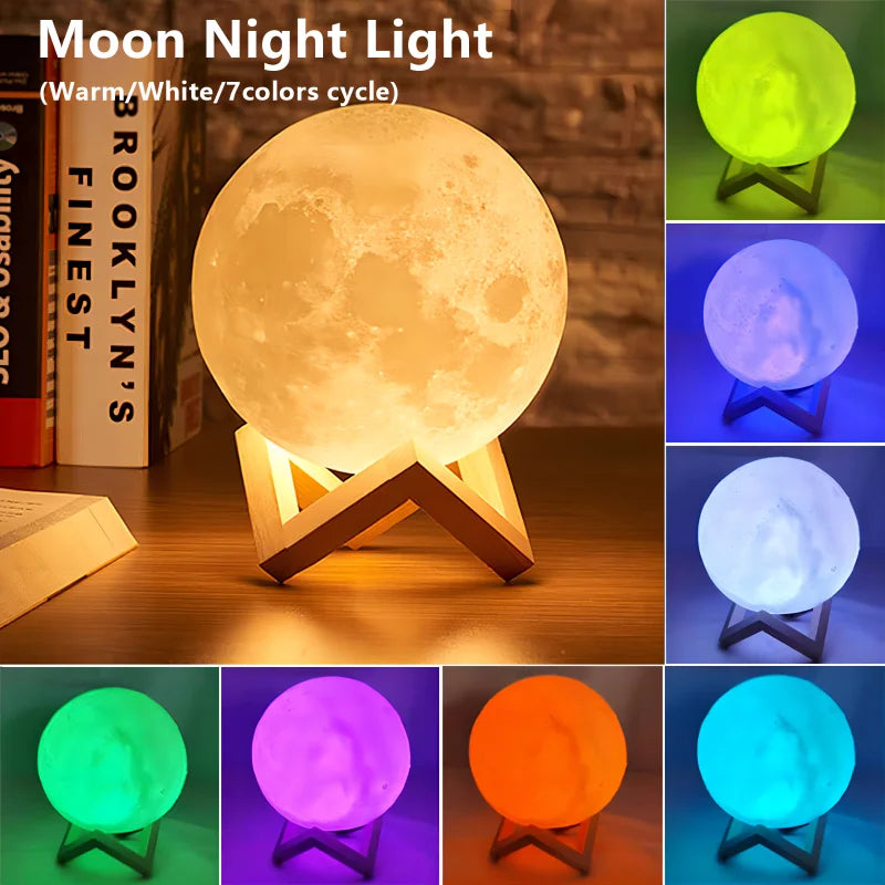 Lampe Livre LED – Lune et Galaxie, Lumière de Nuit pour Enfants, Filles et Garçons, Cadeau d’Anniversaire, Décoration de Chambre