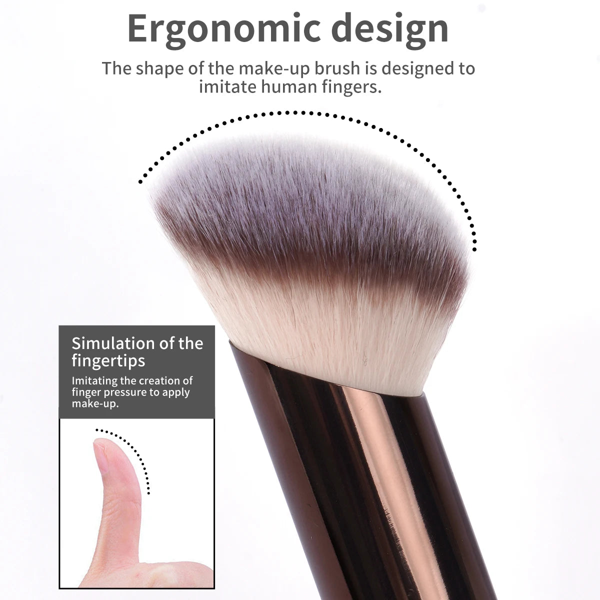 MAANGE – Pinceaux de Maquillage Double Tête pour Fond de Teint, Poudre, Anti-Cernes et Blush, Poils Doux en Fibre, Outils Cosmétiques